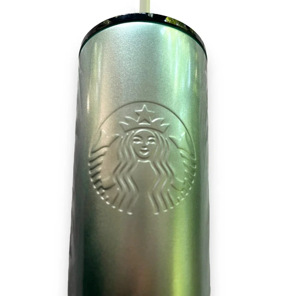 2022 Starbucks Green Ombre Stainless Steel Tumbler 16 oz Cold Cup NEW